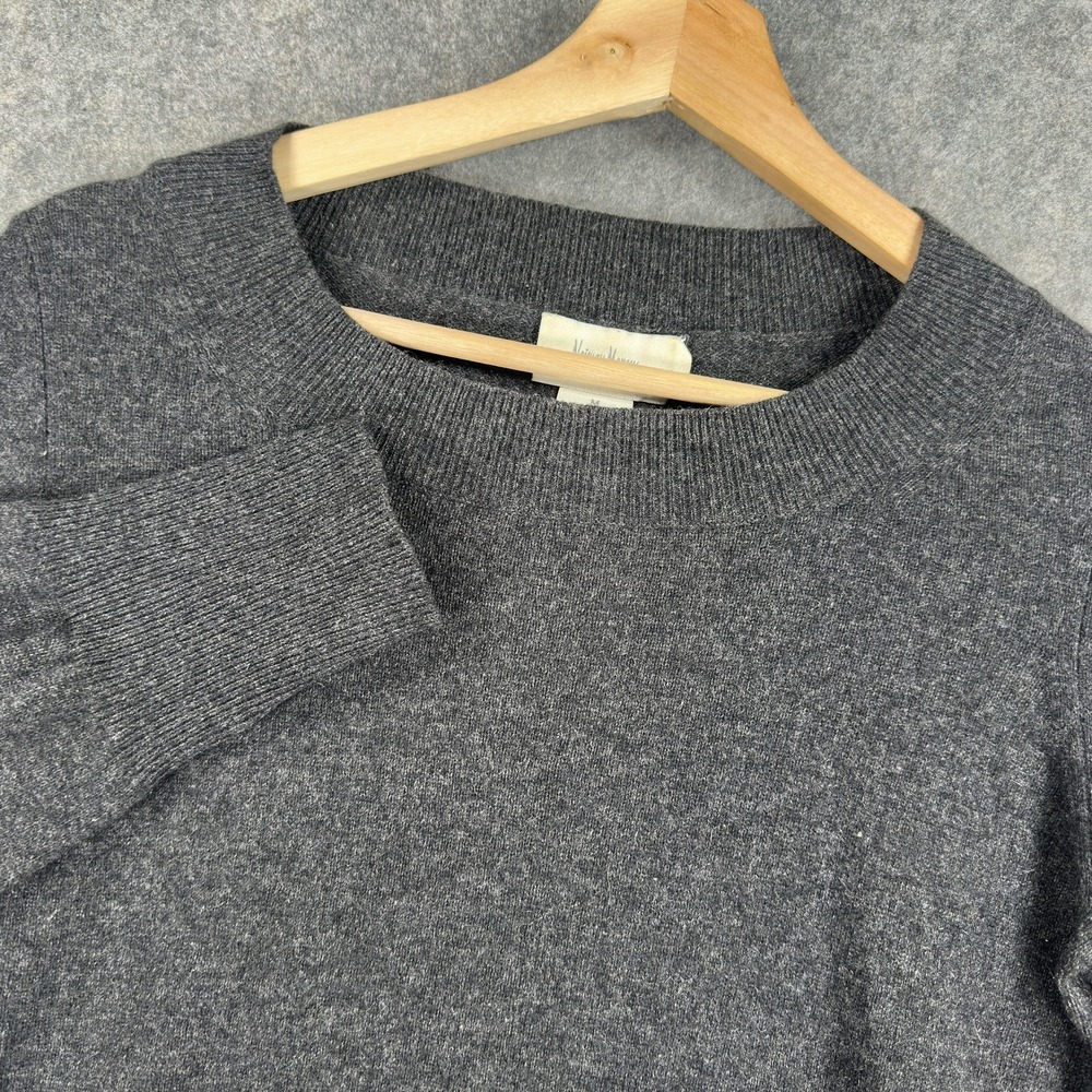 Neiman Marcus Sweater Womens Medium Gray 100% Cashmere Crewneck Pullover Knit
